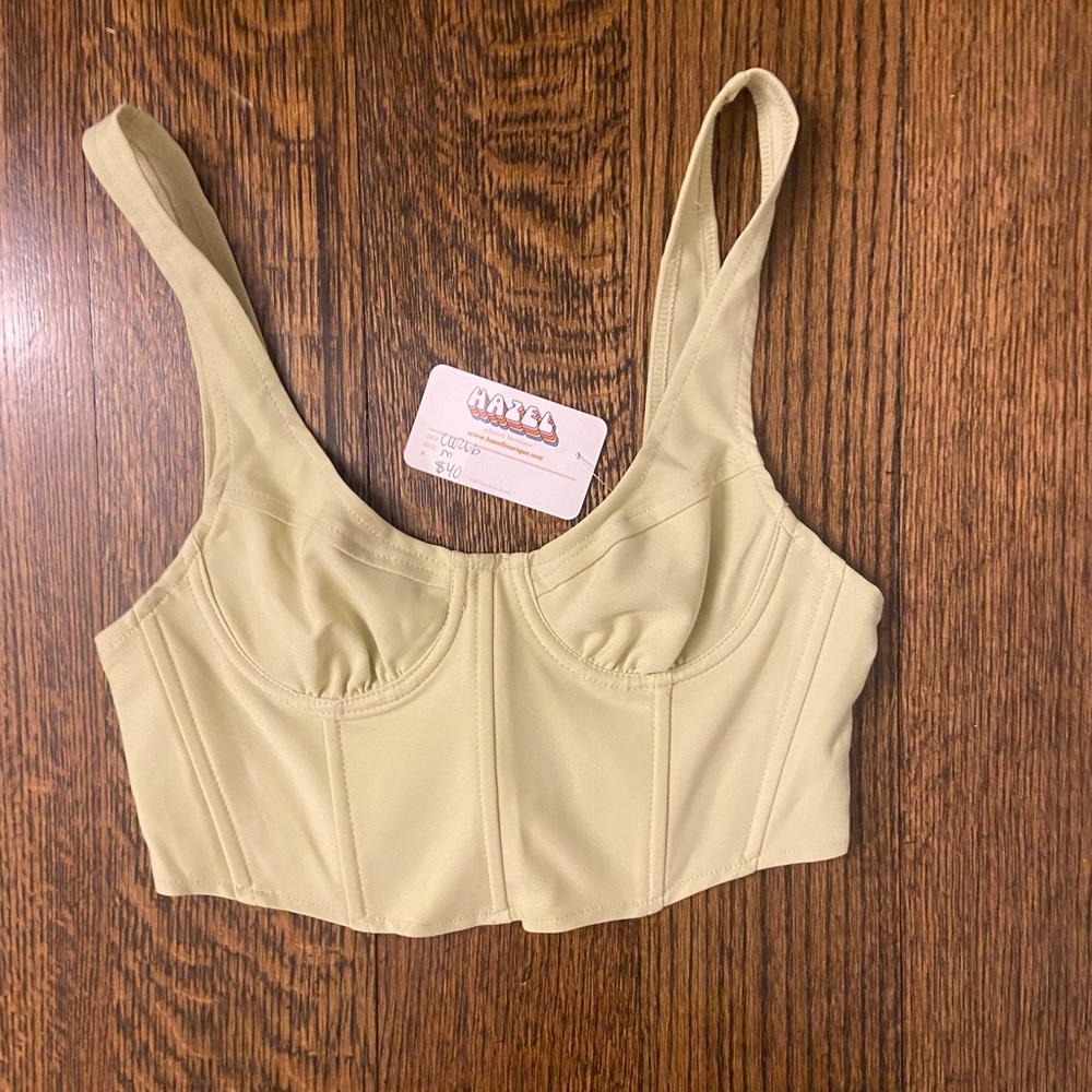 NWT Light Green corset crop top from Hazel boutique.